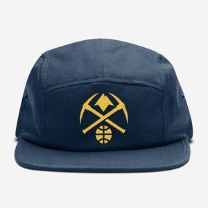 Men's Navy Blue Five-Panel Cap with Yellow Denver Nuggets Logo